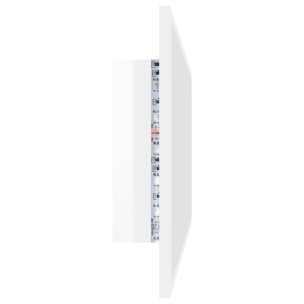 Specchio da Bagno LED Bianco Lucido 100x8,5x37 cm in Acrilico