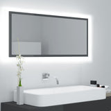 Specchio da Bagno LED Grigio Lucido 100x8,5x37 cm in Acrilico