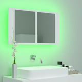 Armadietto a Specchio con Luci LED Bianco 80x12x45 in Acrilico