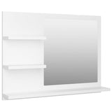 Specchio da Bagno Bianco 60x10,5x45 cm in Legno Multistrato