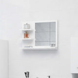 Specchio da Bagno Bianco 60x10,5x45 cm in Legno Multistrato