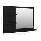 Specchio da Bagno Nero 60x10,5x45 cm in Legno Multistrato