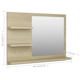 Specchio da Bagno Rovere Sonoma 60x10,5x45 cm Legno Multistrato