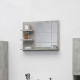 Specchio da Bagno Grigio Cemento 60x10,5x45 cm in Truciolato