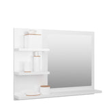 Specchio da Bagno Bianco Lucido 60x10,5x45 cm Legno Multistrato