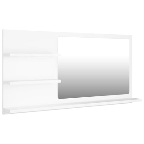 Specchio da Bagno Bianco 90x10,5x45 cm in Legno Multistrato