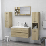 Specchio da Bagno Rovere Sonoma 90x10,5x45 cm Legno Multistrato