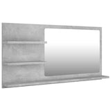 Specchio da Bagno Grigio Cemento 90x10,5x45cm Legno Multistrato