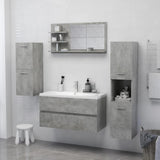 Specchio da Bagno Grigio Cemento 90x10,5x45cm Legno Multistrato