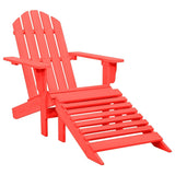 Sedia Giardino Adirondack con Ottomana Massello di Abete Rossa