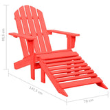 Sedia Giardino Adirondack con Ottomana Massello di Abete Rossa