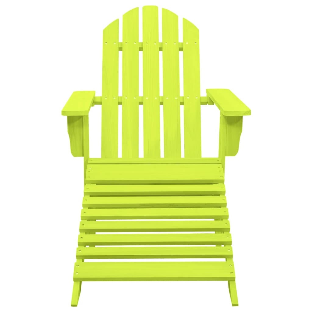 Sedia Giardino Adirondack con Ottomana Massello di Abete Verde