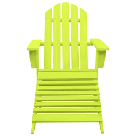 Sedia Giardino Adirondack con Ottomana Massello di Abete Verde