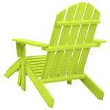 Sedia Giardino Adirondack con Ottomana Massello di Abete Verde