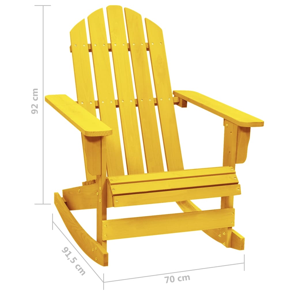 Sedia a Dondolo Adirondack in Legno Massello di Abete Gialla