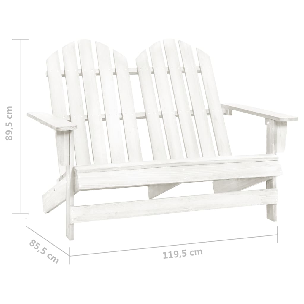 Sedia da Giardino Adirondack a 2 Posti in Legno di Abete Bianca