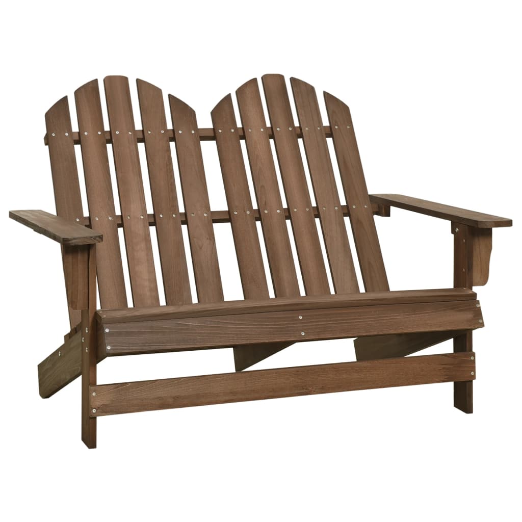 Sedia da Giardino Adirondack a 2 Posti Legno di Abete Marrone