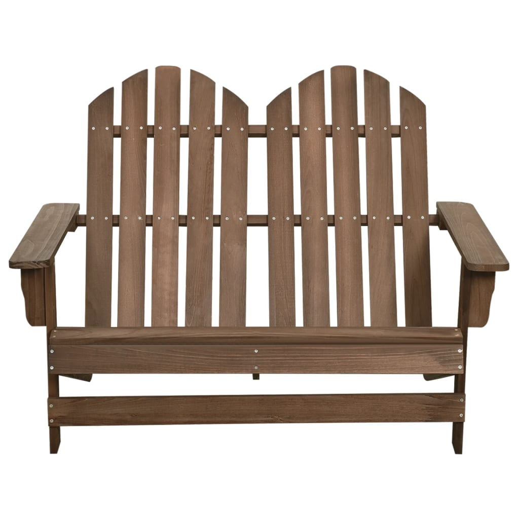 Sedia da Giardino Adirondack a 2 Posti Legno di Abete Marrone