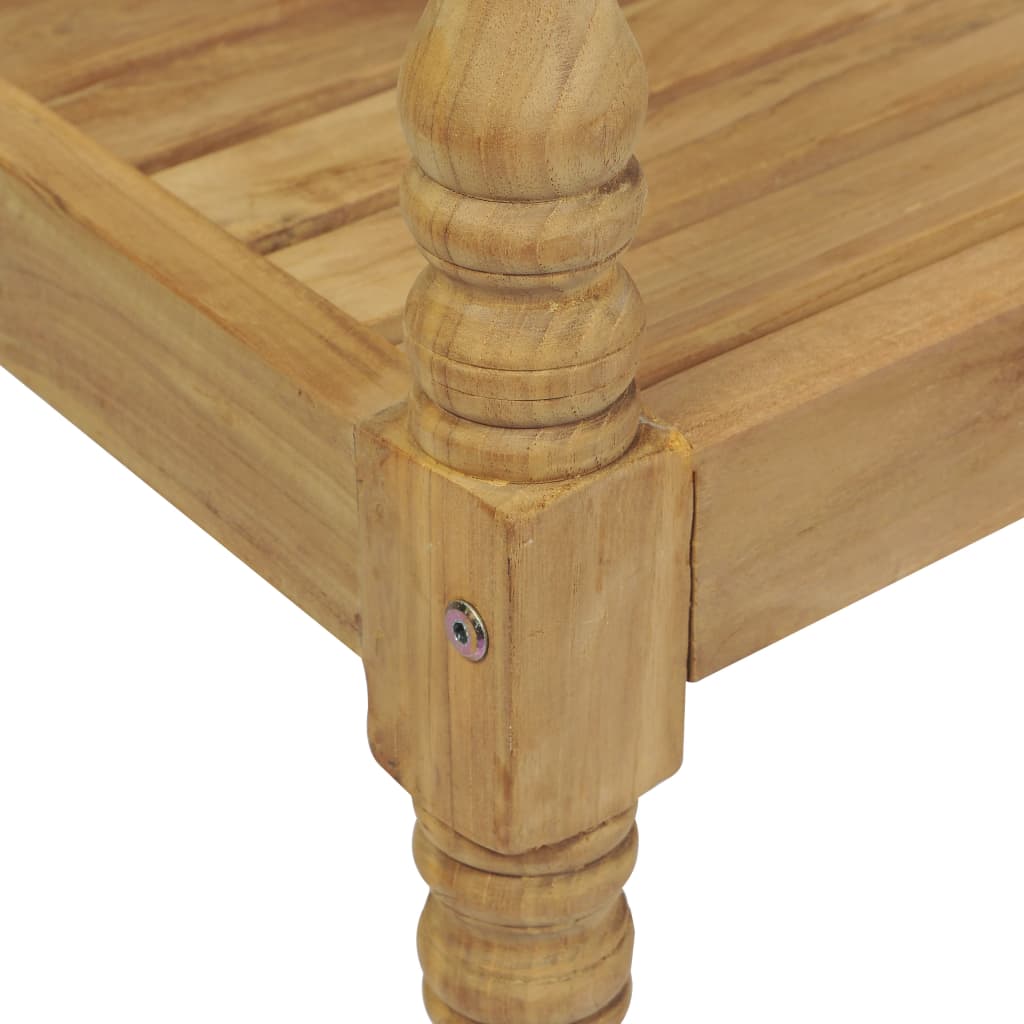 Panca Batavia con Cuscino Crema 120 cm Massello di Teak