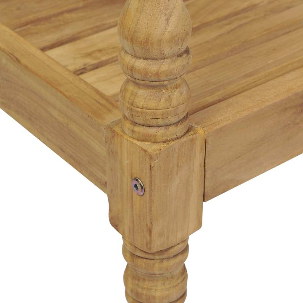 Panca Batavia con Cuscino Blu 120 cm in Massello di Teak