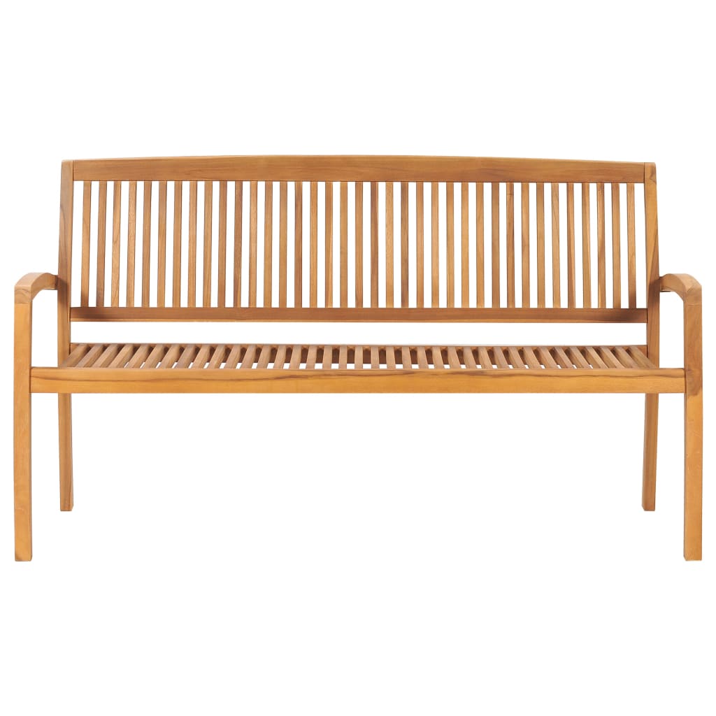 Panchina da Giardino Impilabile con Cuscino 159cm Teak Massello