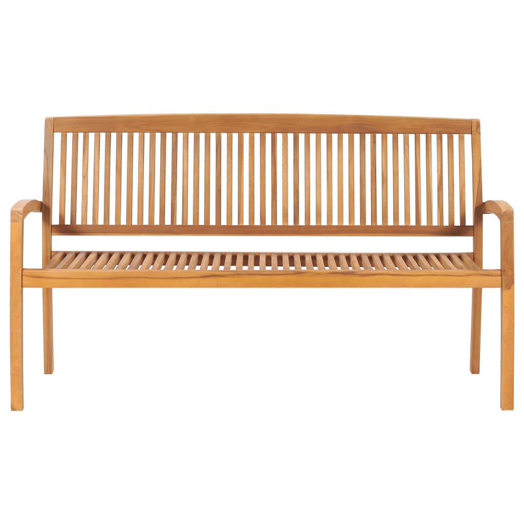 Panchina da Giardino Impilabile e Cuscino 159cm Teak Massello