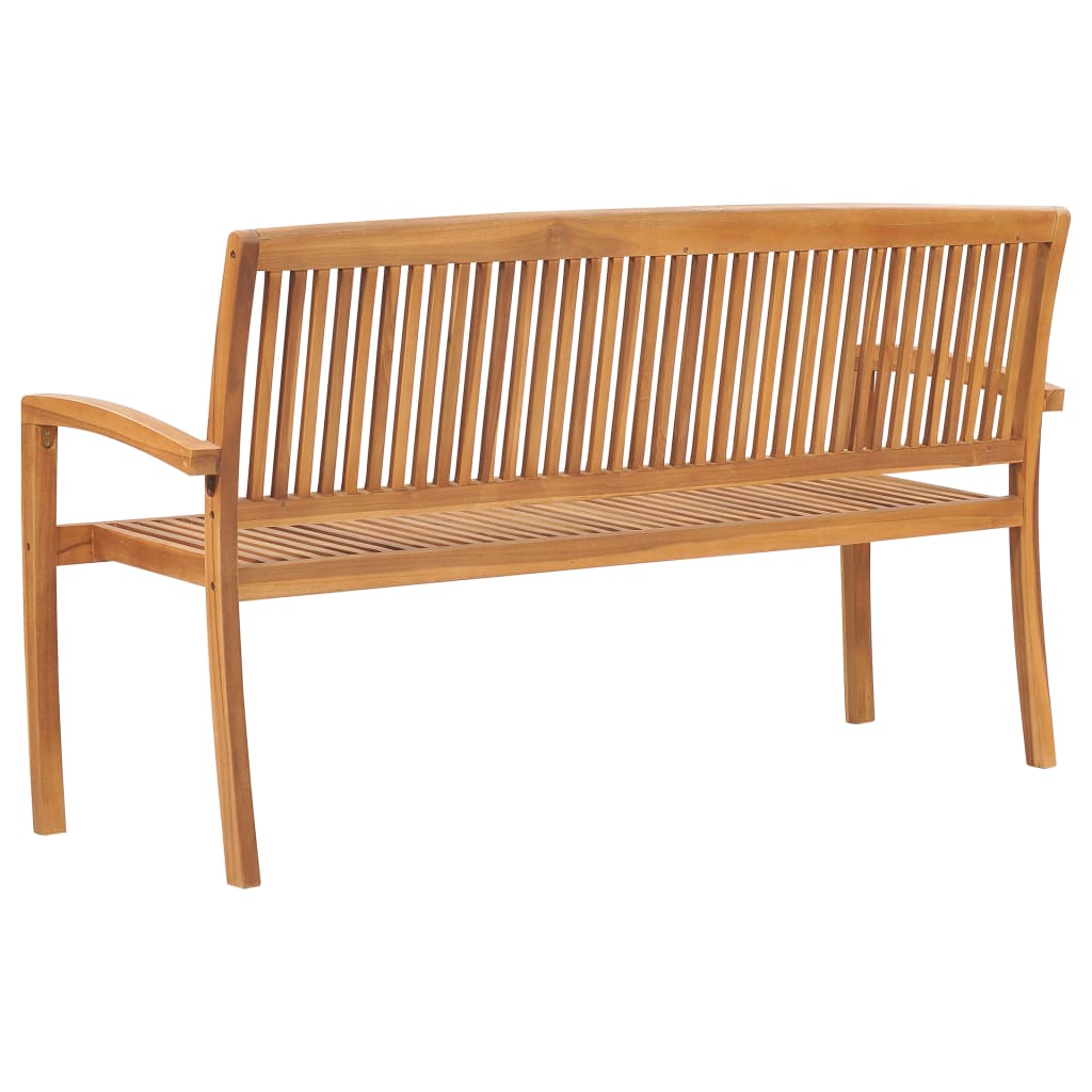 Panchina da Giardino Impilabile e Cuscino 159cm Teak Massello