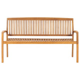 Panchina da Giardino Impilabile e Cuscino 159cm Teak Massello