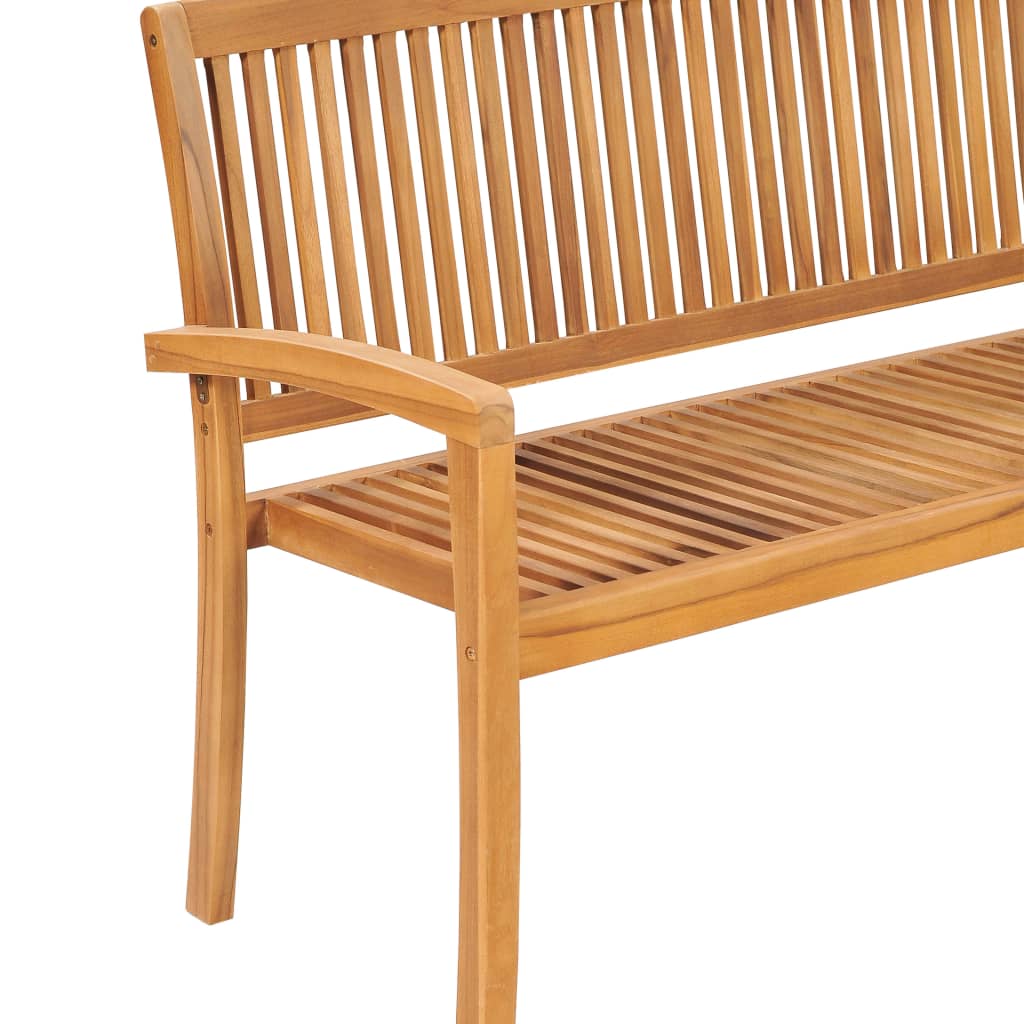 Panchina da Giardino Impilabile e Cuscino 159cm Teak Massello