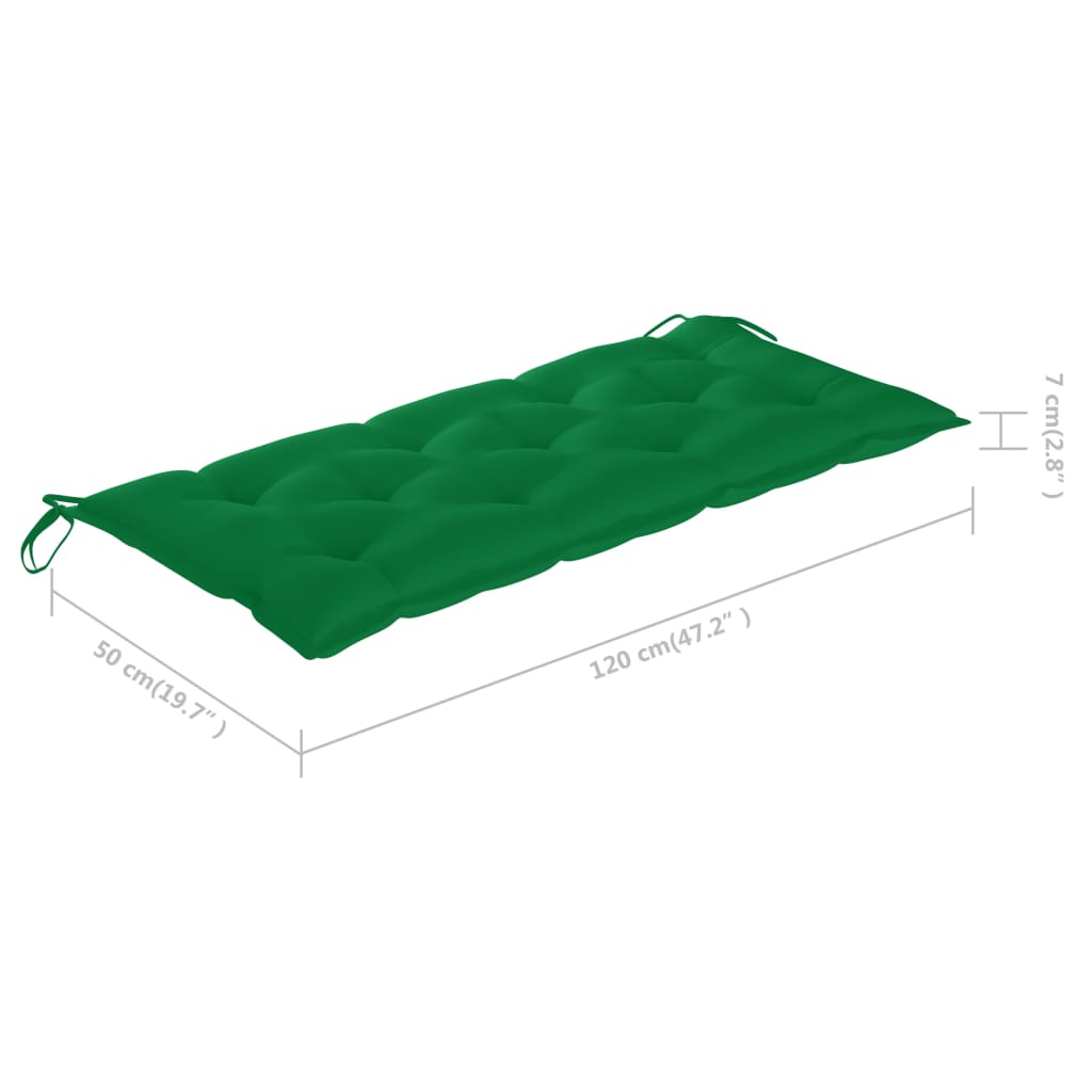 Panca da Giardino Pieghevole con Cuscino 118 cm in Bambù