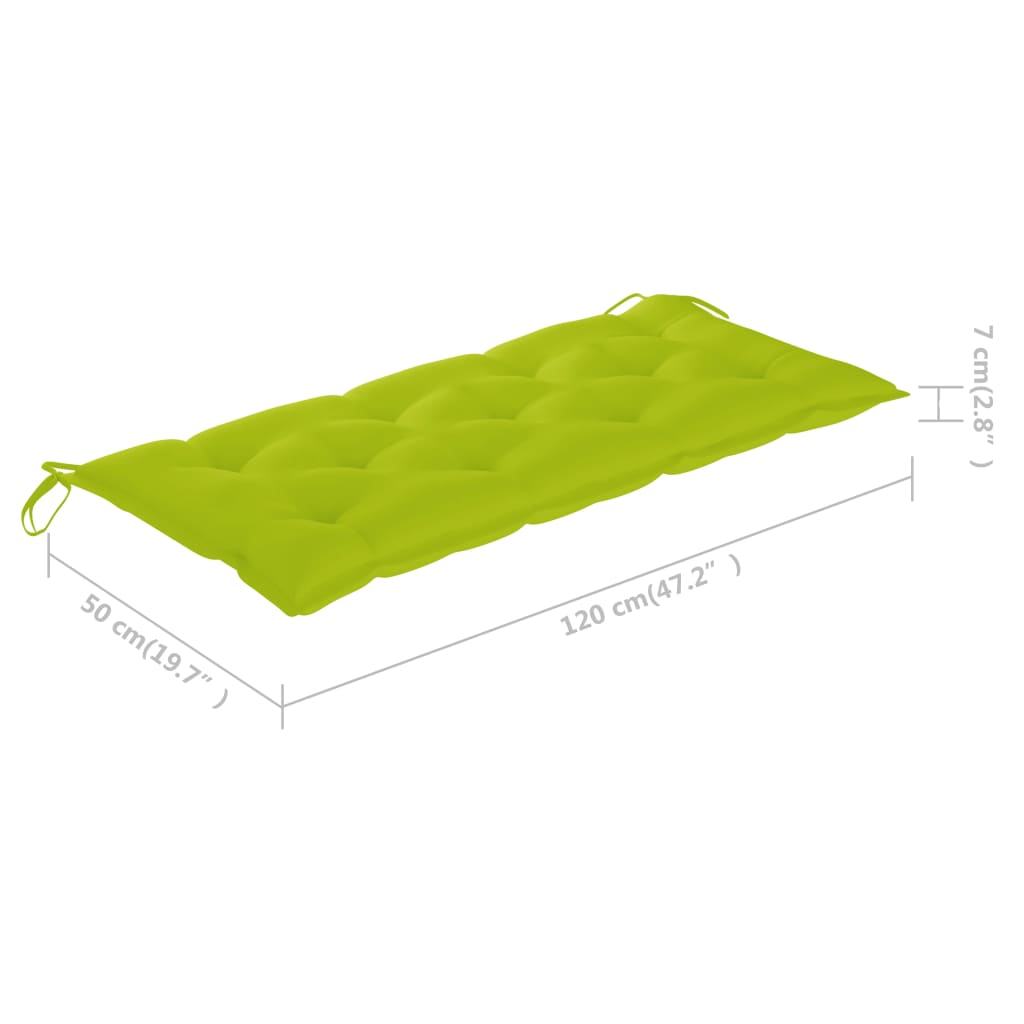 Panca da Giardino con Cuscino 120 cm in Bambù