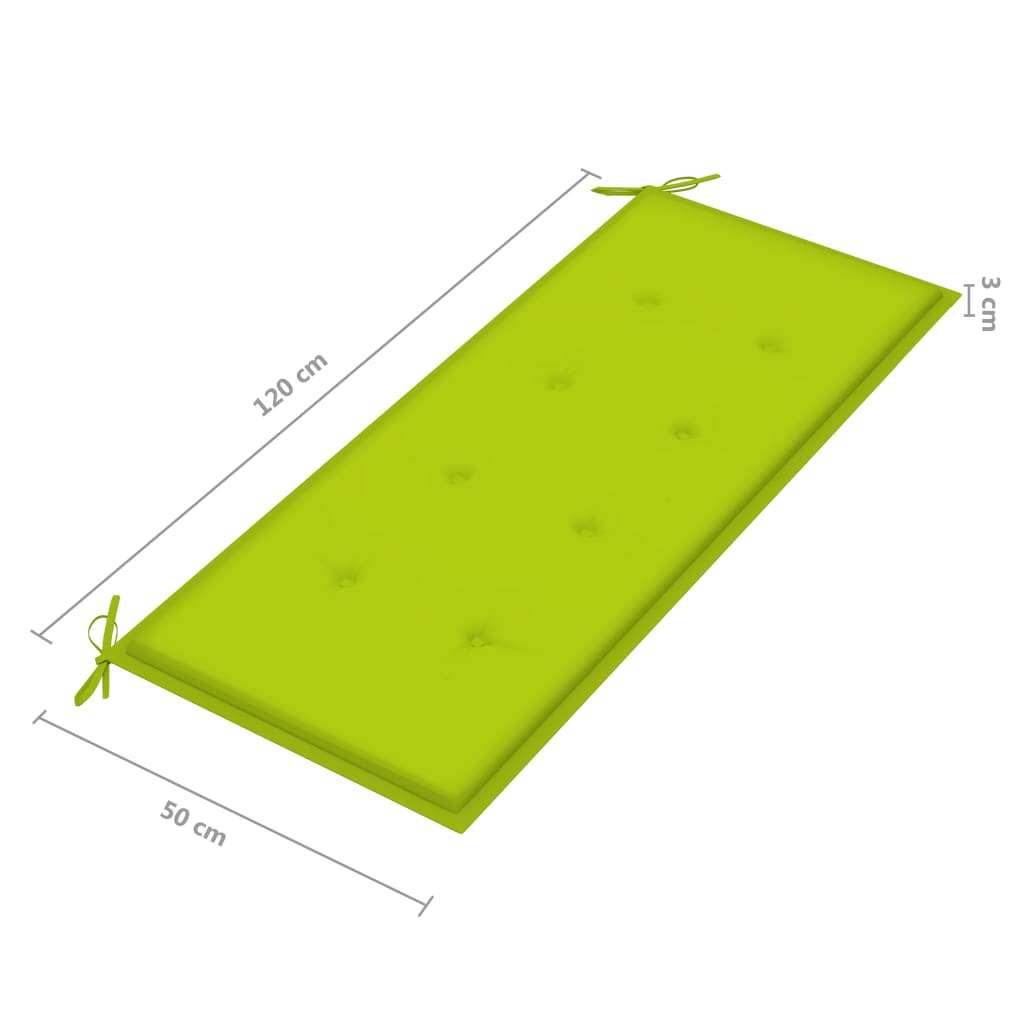 Panca da Giardino con Cuscino 120 cm in Massello di Acacia