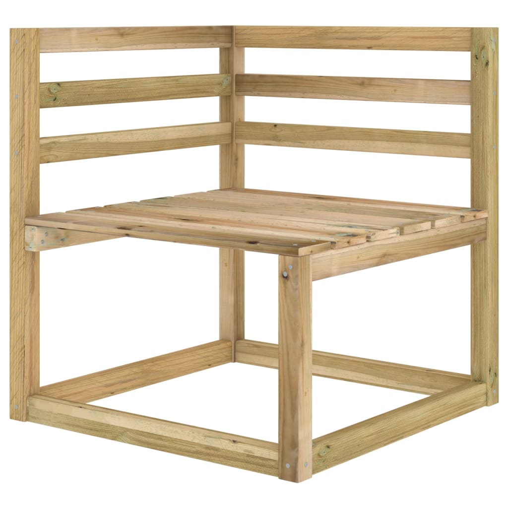 Divani Angolari da Giardino Pallet Legno Pino Impregnato Verde