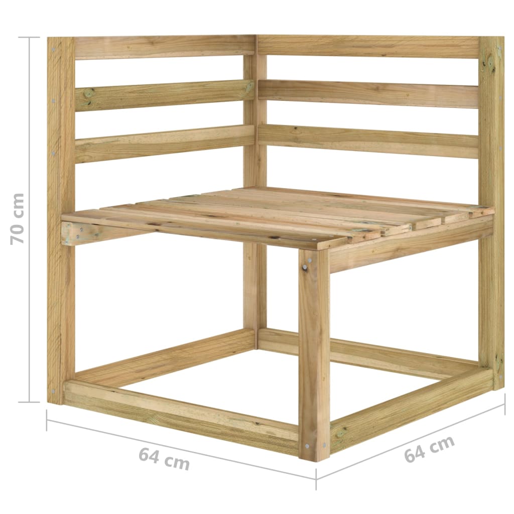 Divani Angolari da Giardino Pallet Legno Pino Impregnato Verde