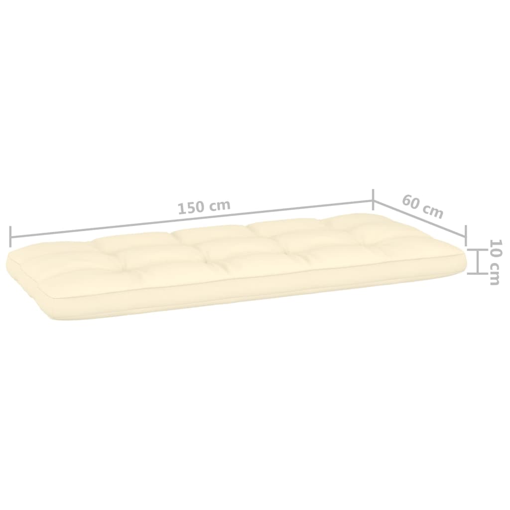 Panca da Giardino e Cuscini Crema 179cm Legno Pino Impregnato