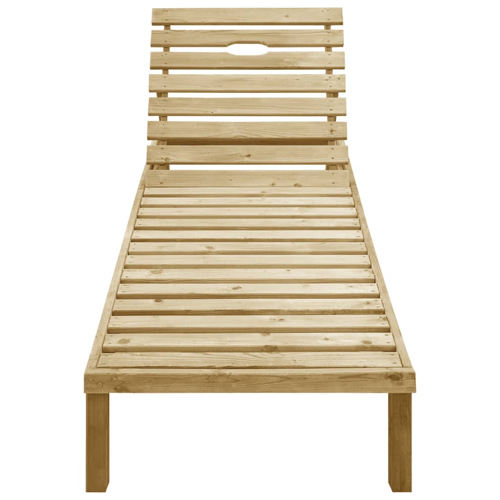 Lettino da Giardino con Cuscino Crema Legno Pino Impregnato