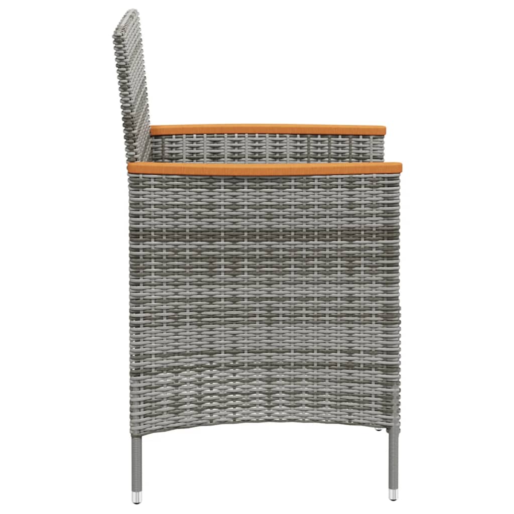 Sedie da Pranzo per Giardino 2 pz in Polyrattan Grigio