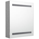 Armadietto Bagno con Specchio e LED Grigio Cemento 50x14x60 cm