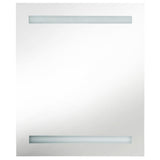 Armadietto Bagno con Specchio e LED Nero Lucido 50x14x60 cm