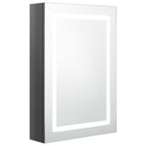 Armadietto Bagno con Specchio e LED Grigio Lucido 50x13x70 cm