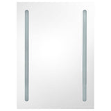 Armadietto Bagno con Specchio e LED Grigio Cemento 50x13x70 cm