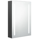 Armadietto Bagno con Specchio e LED Grigio 50x13x70 cm