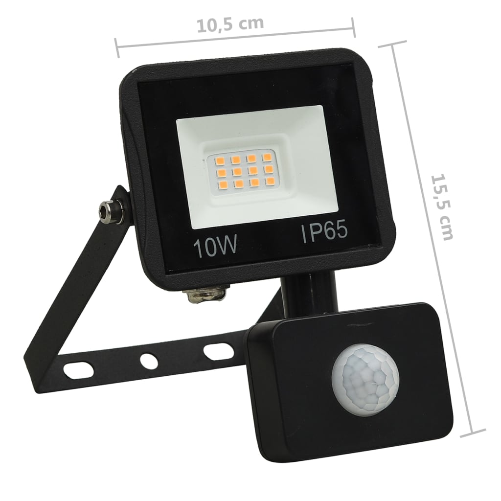 Faretto a LED con Sensore 10 W Bianco Caldo