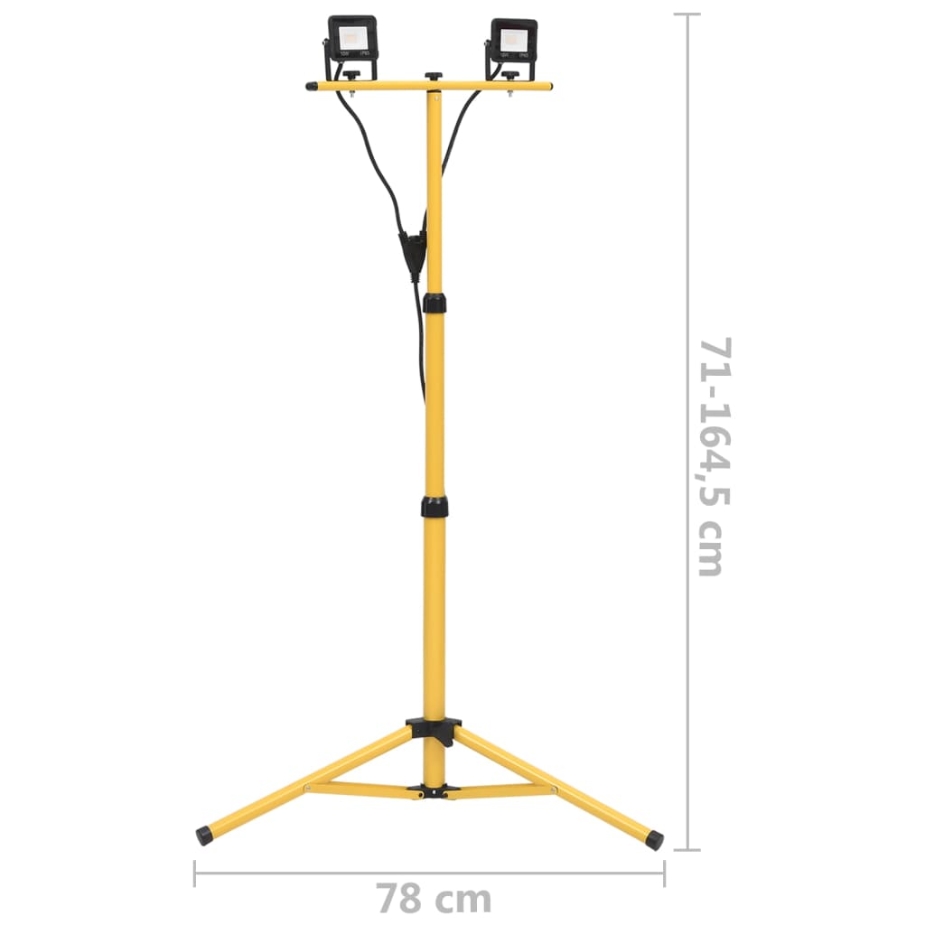 Faretto a LED con Treppiede 2x10 W Bianco Freddo