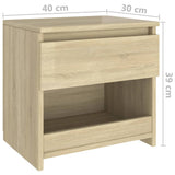 Comodino Rovere Sonoma 40x30x39 cm in Legno Multistrato