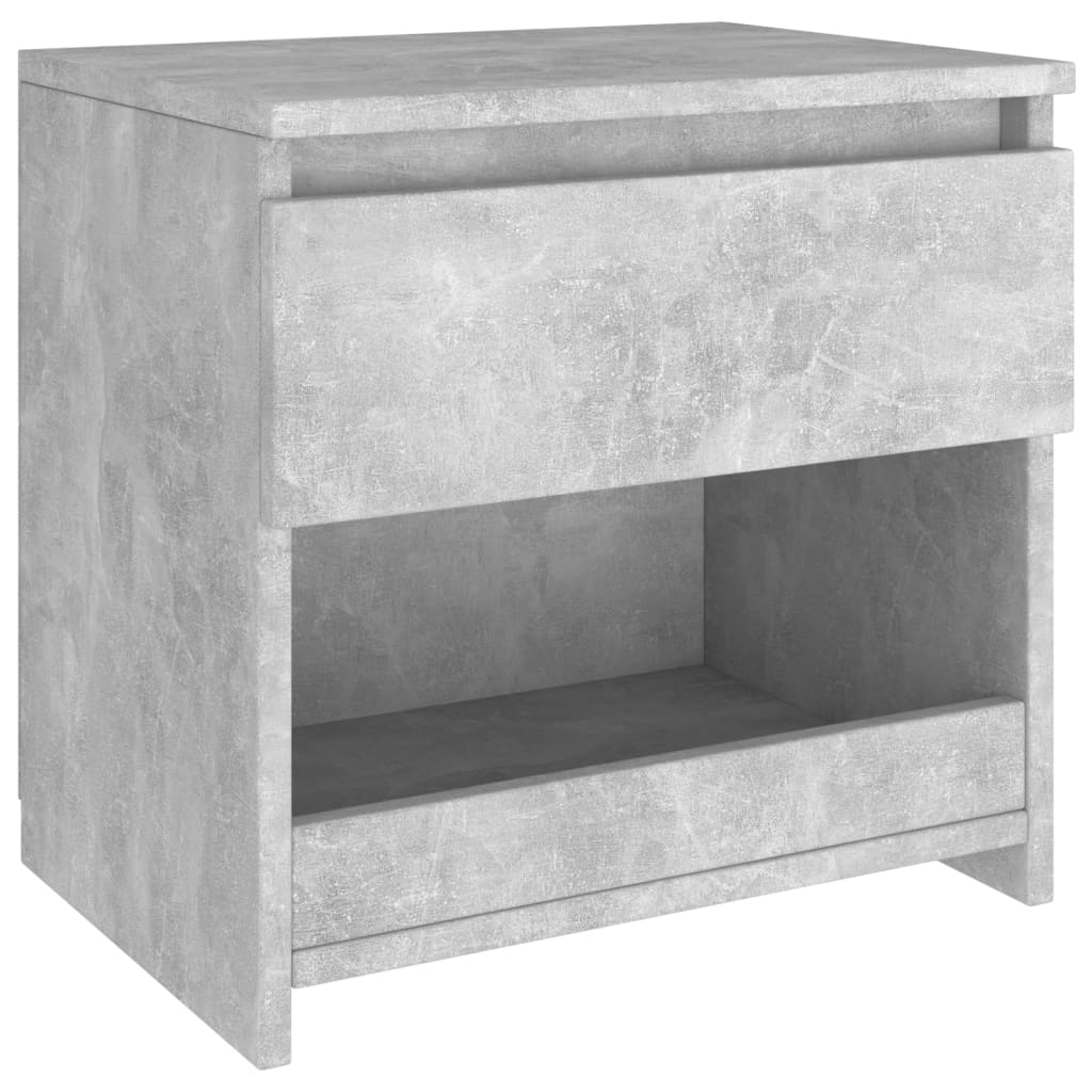 Comodino Grigio Cemento 40x30x39 cm in Legno Multistrato