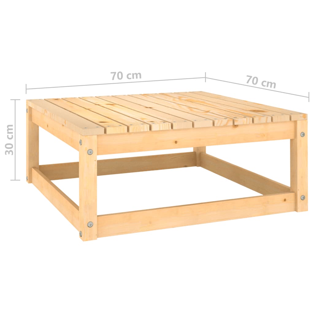 Poggiapiedi da Giardino 70x70x30 cm in Legno Massello di Pino