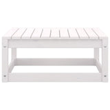 Poggiapiedi da Giardino 70x70x30 cm Bianco in Legno di Pino