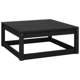 Poggiapiedi da Giardino 70x70x30 cm Nero Legno Massello di Pino