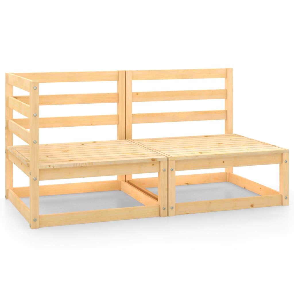 Set Salotto da Giardino 2 pz in Legno Massello di Pino